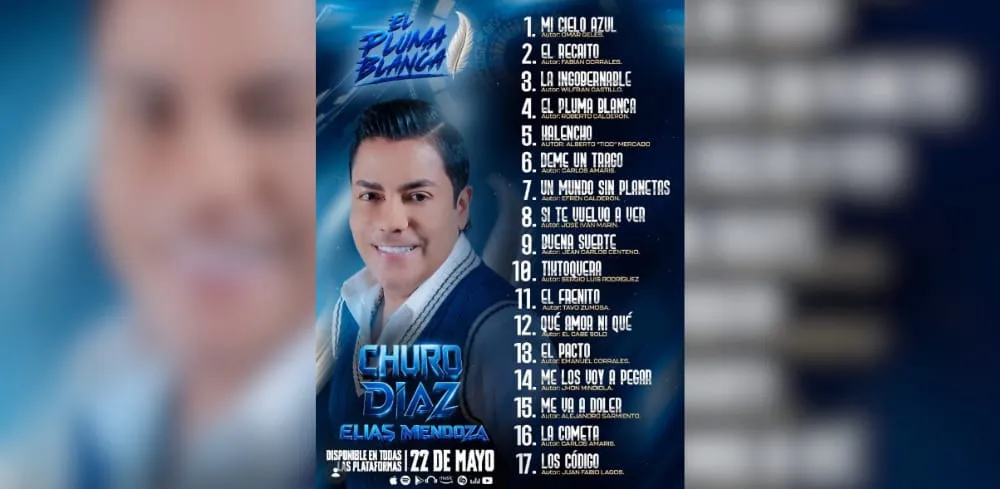 “El Pluma Blanca”, un nuevo álbum que llegará a todas las plataformas digitales el 22 de mayo