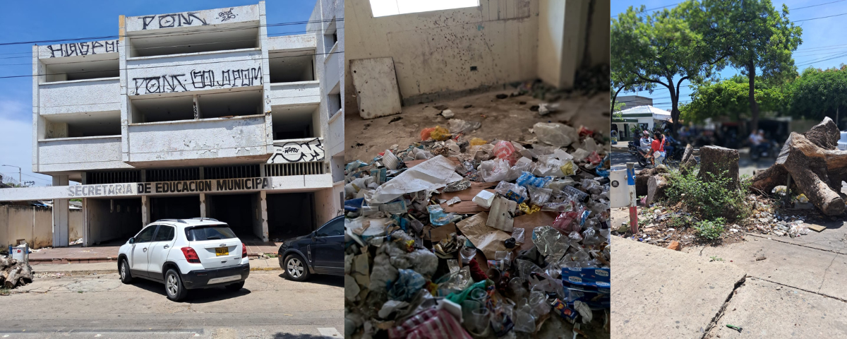 El deterioro del antiguo edificio del FER y de las antiguas sedes de las Secretarías de Educación Departamental y Municipal