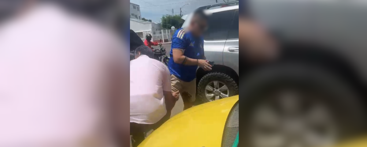 Momento en que el empresario resulta herido en pleno Festival Vallenato en medio de un atraco.