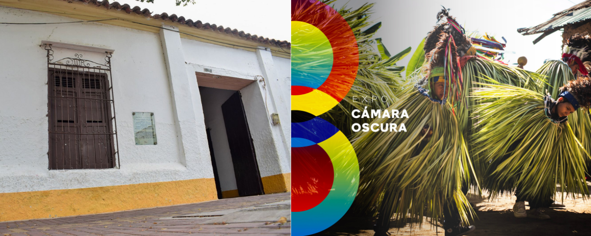 Museo de Arte del Valle (MAV), donde se inaugura la EXPO – Cámara Oscura del semillero de la UDES, junto a una escena del Corpus Christi de Atánquez registrada por el estudiante Jaider Sthivenson Garzón Contreras en el marco del proyecto documental Sol Danzante. Foto: Said Armenta/ Jaider Sthivenson Garzón Contreras - proyecto sol danzante