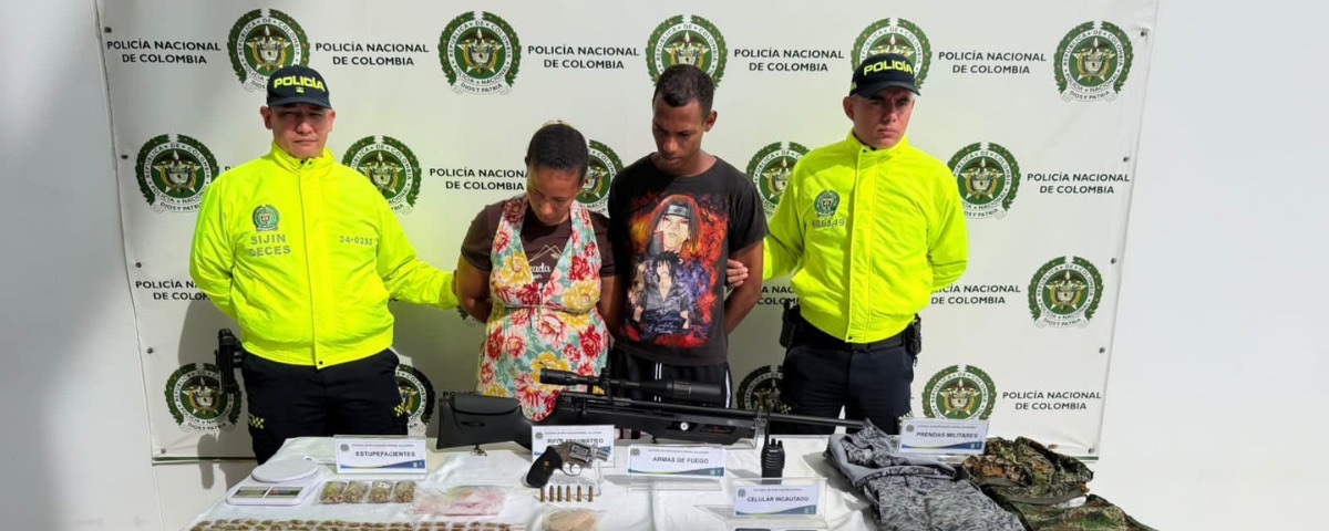Pareja cayó con revólver, uniformes y más de 700 dosis de droga en Valledupar