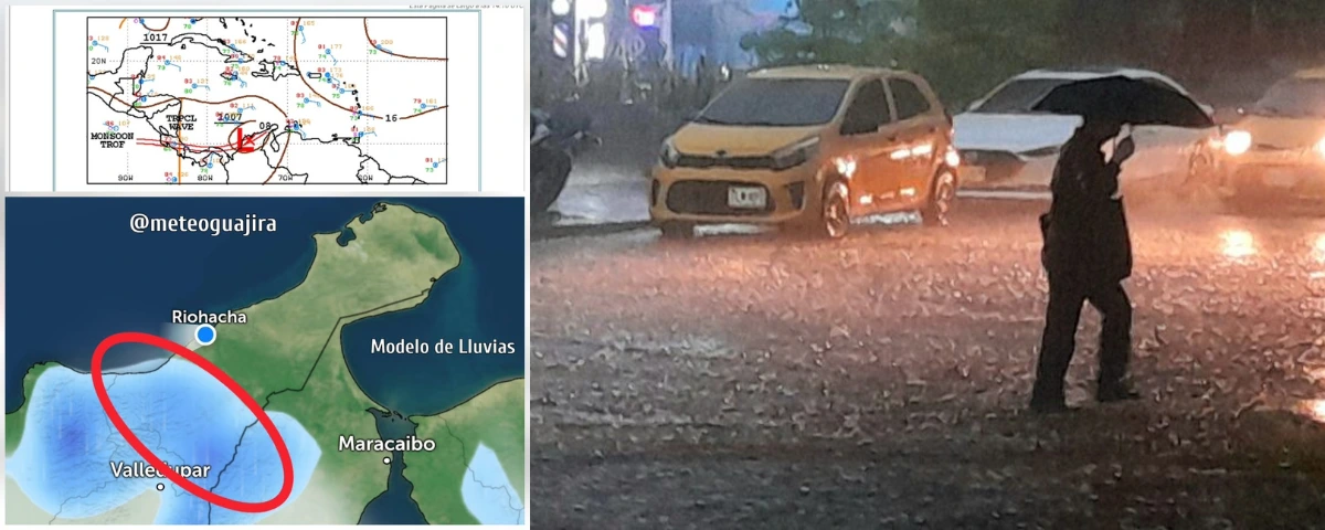 Formación de nubes de lluvia sobre el sur de La Guajira, en el inicio de un periodo inestable que se extenderá desde este miércoles hasta el primer puente festivo de junio. Foto: Meteoguajira/ EL PILÓN
