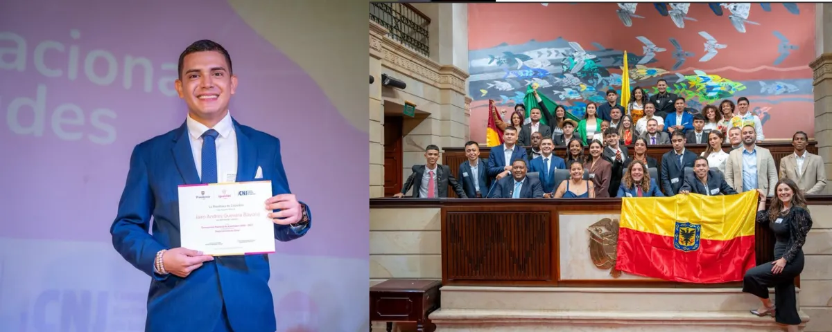 Jairo Guevara, destacado estudiante del programa de Derecho de la UPC, se posesionó oficialmente como consejero nacional de juventudes. Foto: Suministrada.