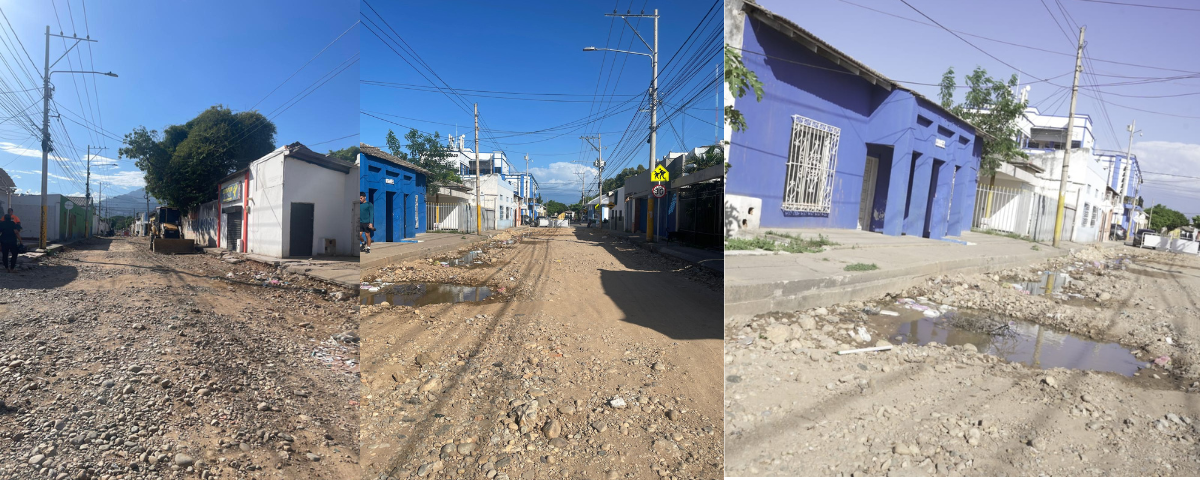 Así luce actualmente la carrera Cuarta entre las calles 13A-B y 13B de Valledupar, donde residentes denuncian el deterioro de la vía, la presencia de agua estancada y retrasos en las obras de intervención que afectan la movilidad y la calidad de vida de la comunidad.