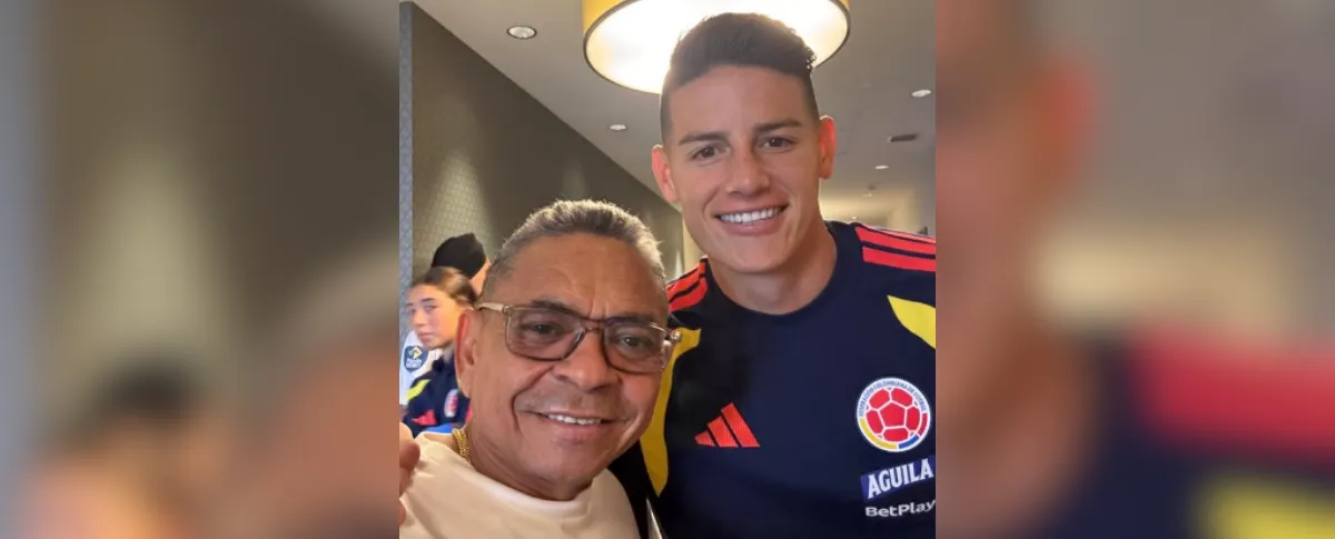 Mane Díaz y James Rodríguez.