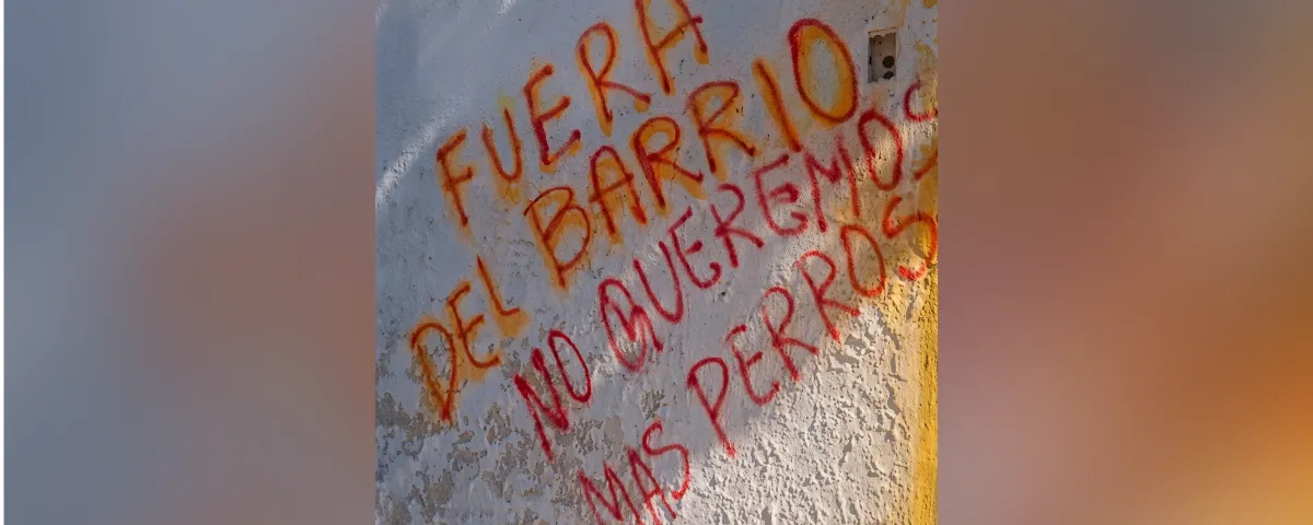 Mensaje pintado en la sede de la Fundación Por los Callejeritos en Valledupar