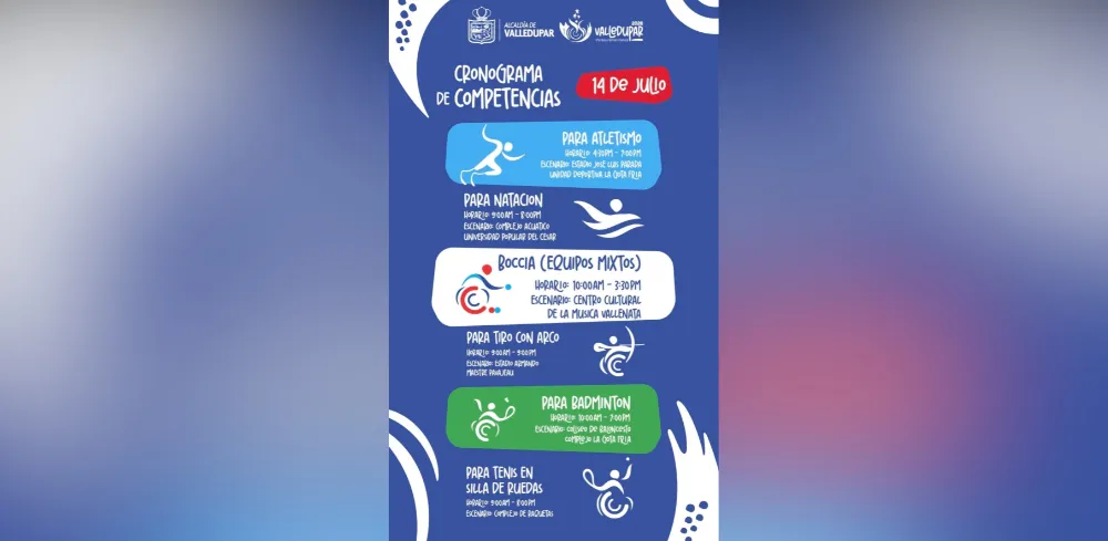 La programación deportiva de este 14 de julio inicia a partir de las 9:00 a. m