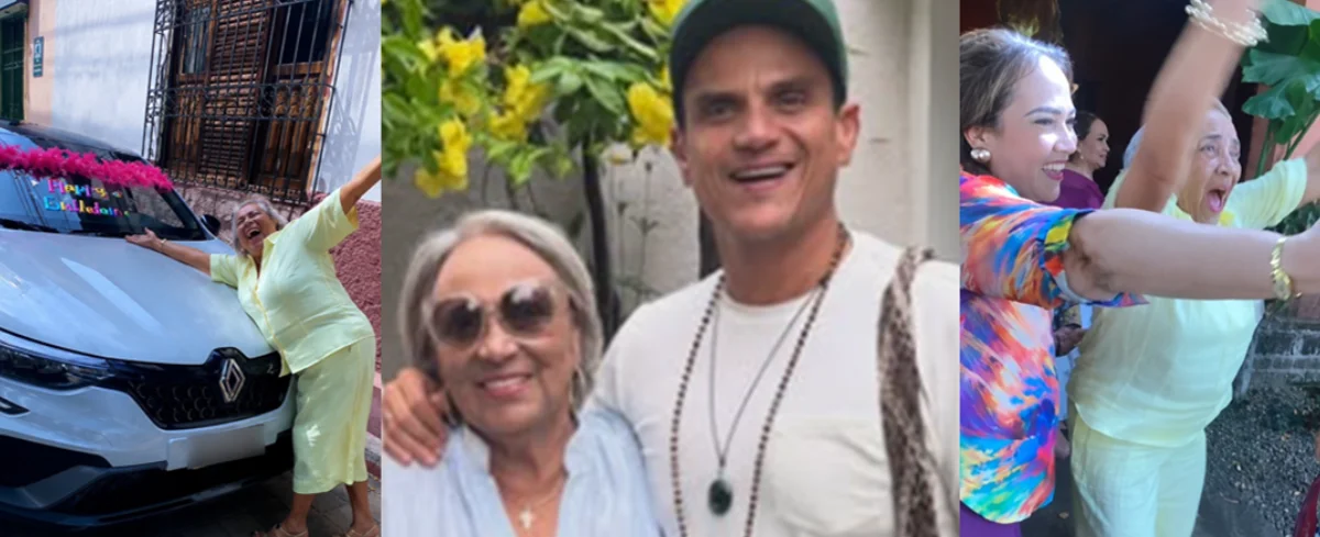 Silvestre Dangond y su mamá.