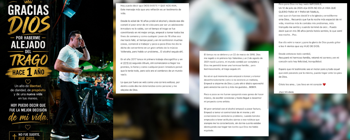 Jhon Mindiola reveló que cumple un año alejado del alcohol: “Fue la mejor decisión de mi vida”