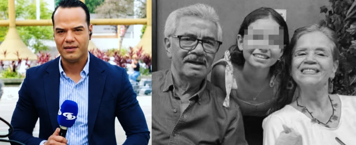 Carlos Aponte, periodista de Noticias Caracol y su familia.