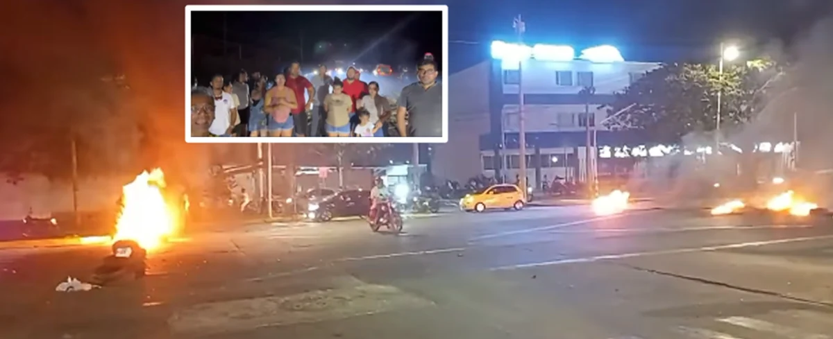 Protesta de habitantes de varios sectores en Valledupar por fallas en el fluido eléctrico.