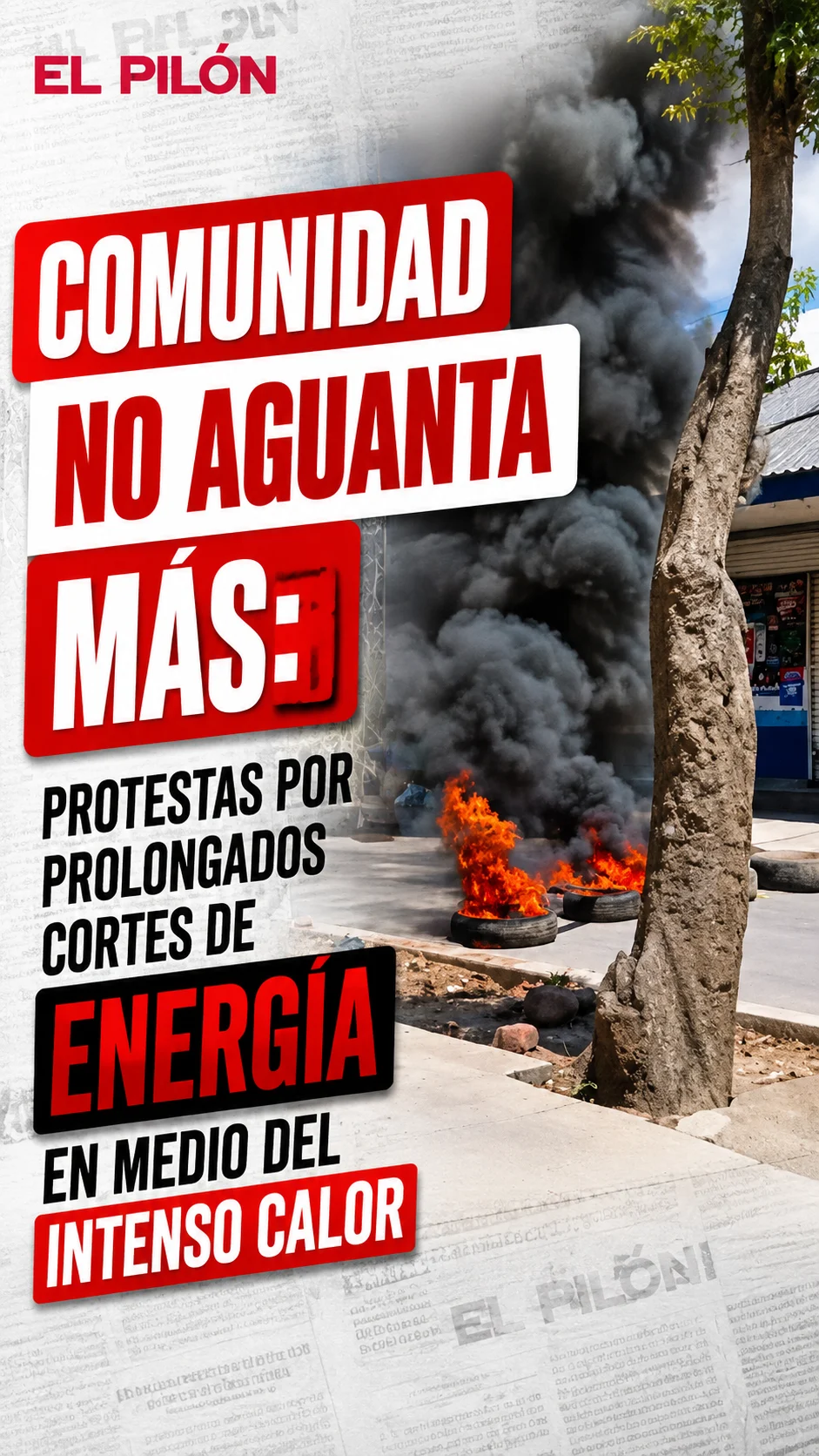 Comunidad no aguanta más: protestas por prolongados cortes de energía en medio del intenso calor
