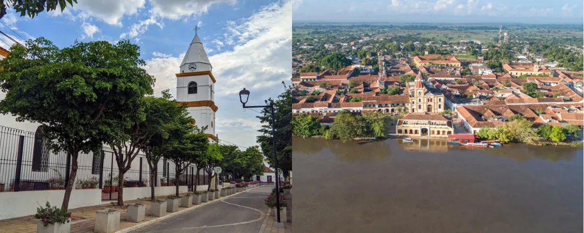 Centros históricos de Valledupar y Mompox.