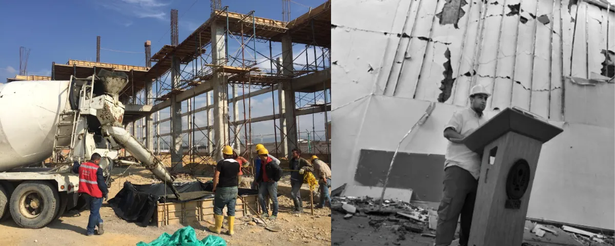 Las obras de construcción hacen parte del crecimiento urbano de Valledupar. Tomada de Grupo Cs. & El autor, el ingeniero Francisco Restrepo Martínez, cuando fue comisionado a evaluar daños del terremoto del pasado 10 de agosto. Foto: Cortesía.