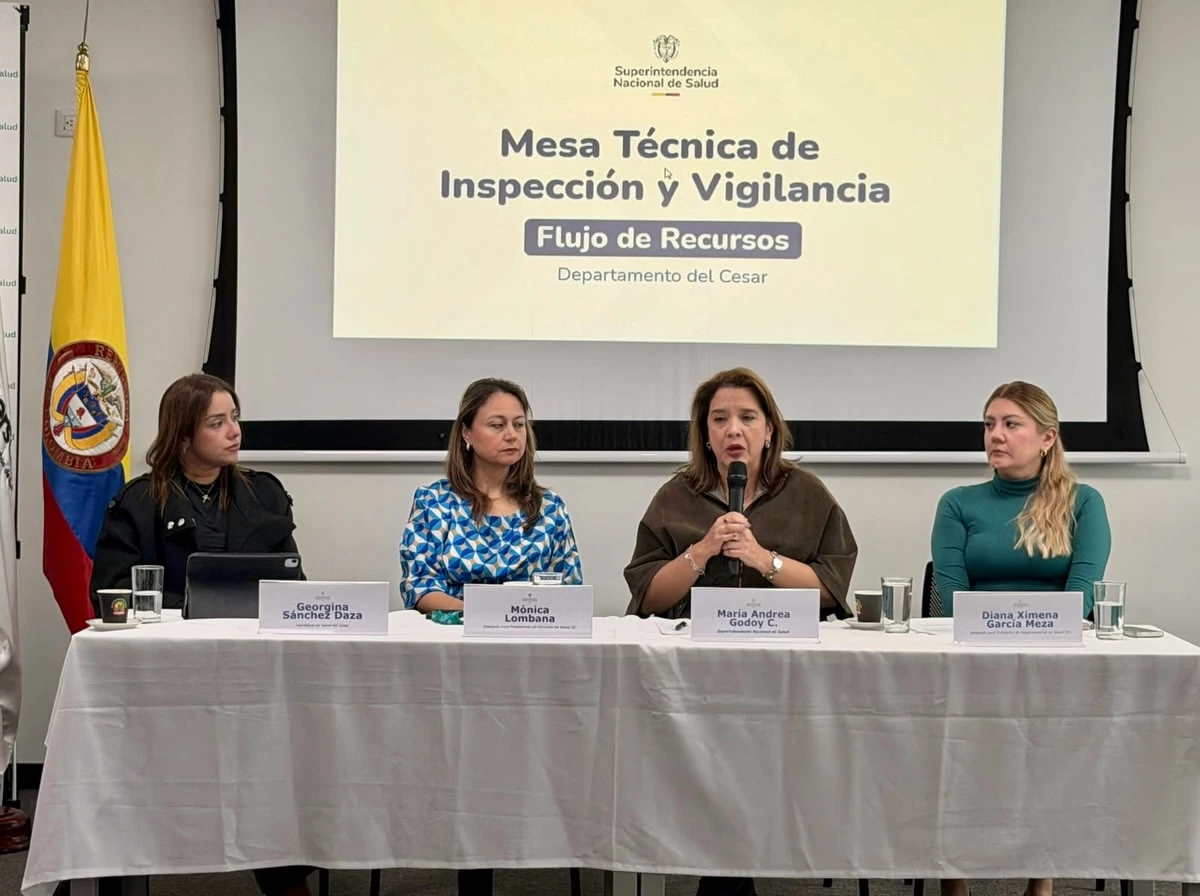 La mesa con EPS intervenidas busca depurar deudas, acordar pagos y mejorar el flujo de recursos para clínicas del Cesar. Foto: Supersalud.