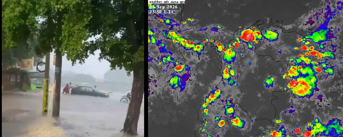 Pie de foto Las fuertes lluvias provocaron emergencias en distintos puntos de la ciudad. Foto: Pantallazo de video.