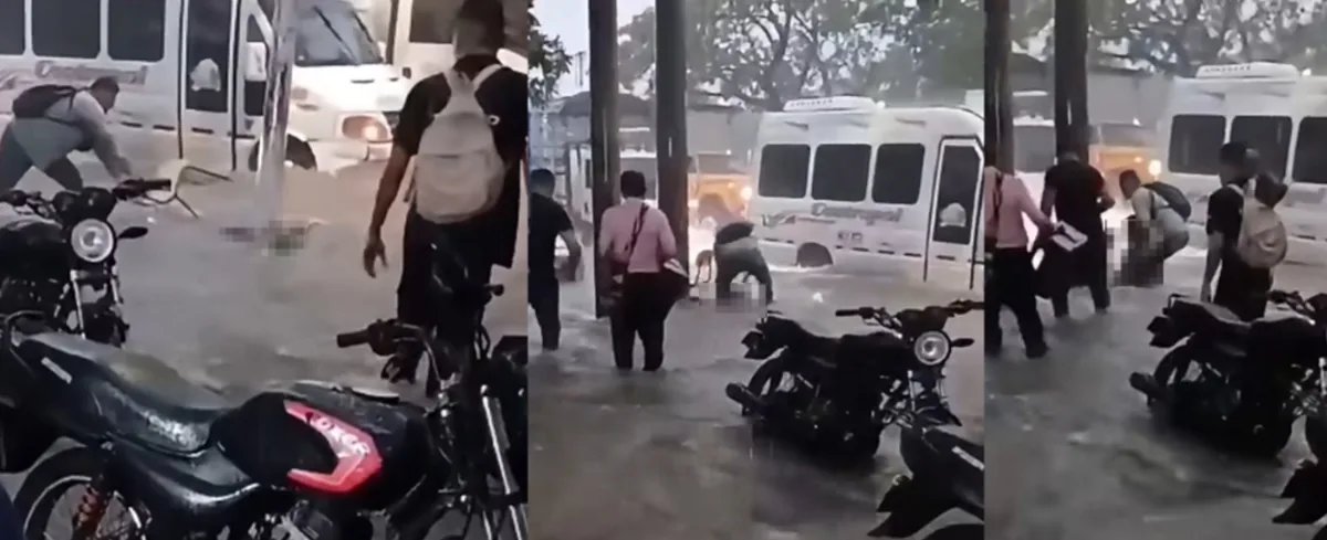 Ciudadano que ayudó a hombre que sufrió descarga eléctrica durante aguacero en Valledupar.