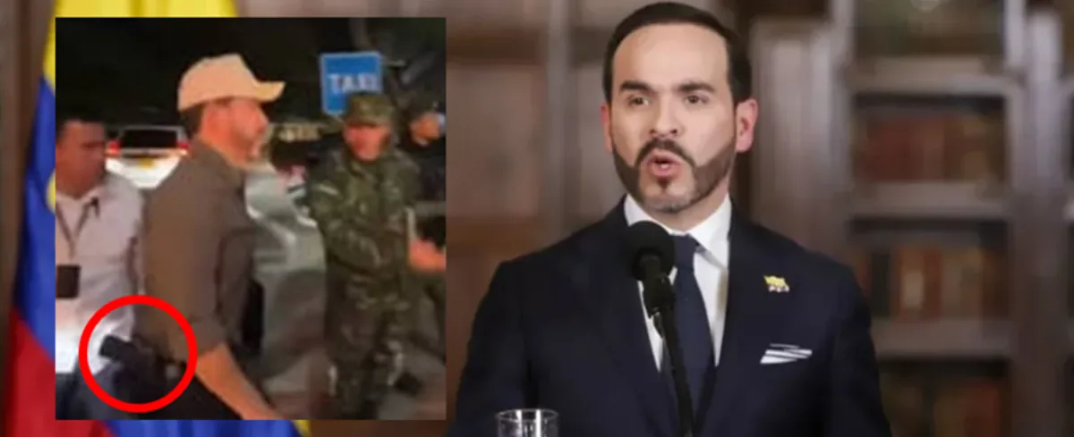 Abelardo de la Espriella con un arma al cinto.