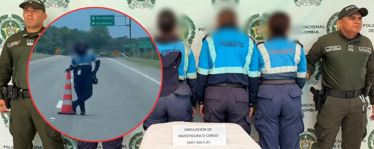 Se hacían pasar por agentes de tránsito para detener conductores y los capturaron en el sur del Cesar
