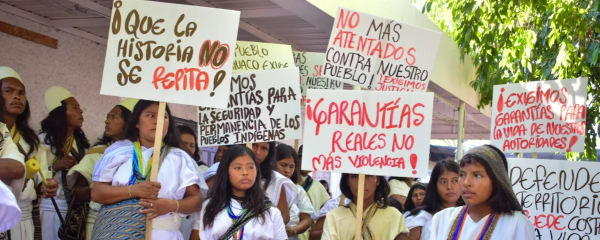 Pueblo arhuaco marchó en Valledupar tras atentado contra su cabildo gobernador