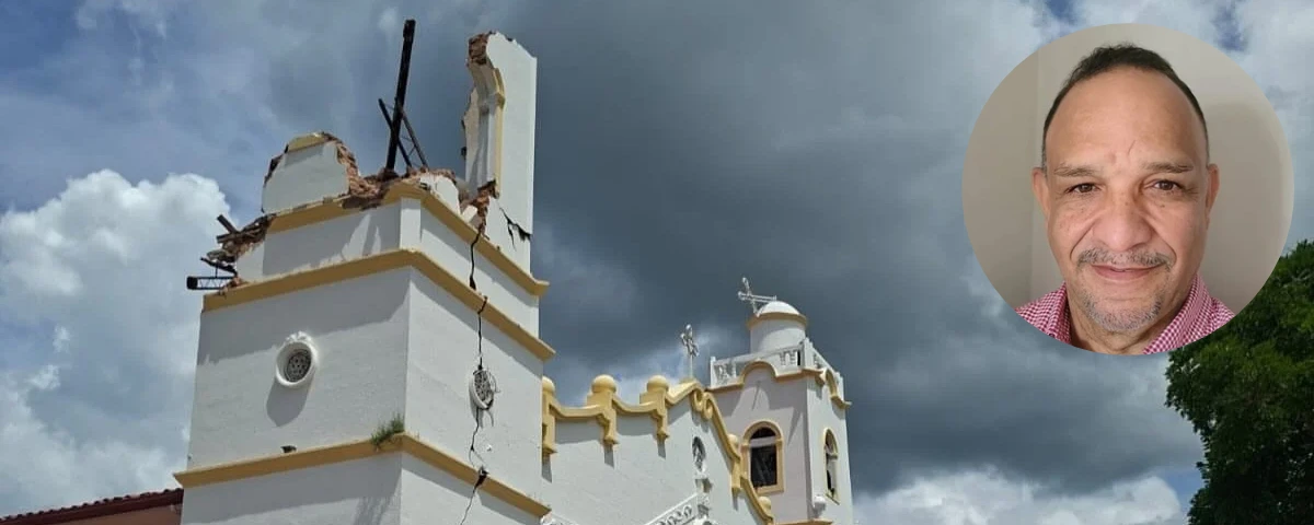 Una iglesia sufrió graves daños tras el terremoto que sacudió Panamá este viernes 9 de octubre. Foto: Cortesía Lida Mendoza.