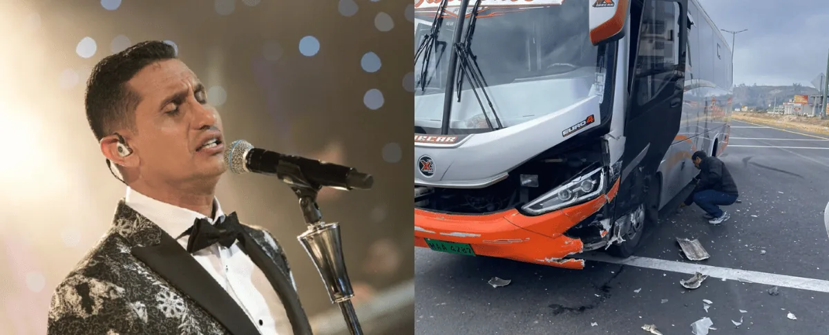 Así quedó el bus en el que se movilizaba la agrupación.
