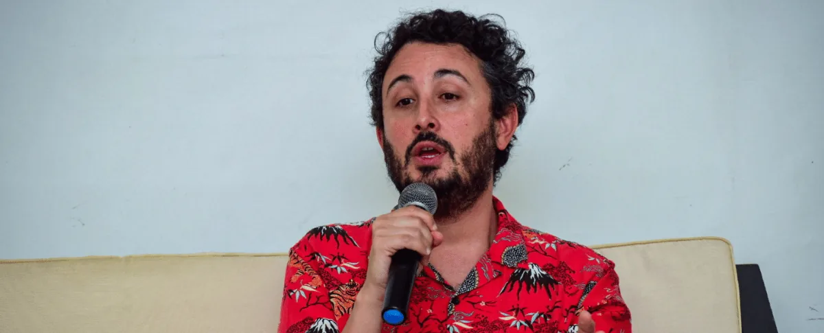 Simón Posada presentó su más reciente libro en la PosFelva. Foto: Said Armenta.
