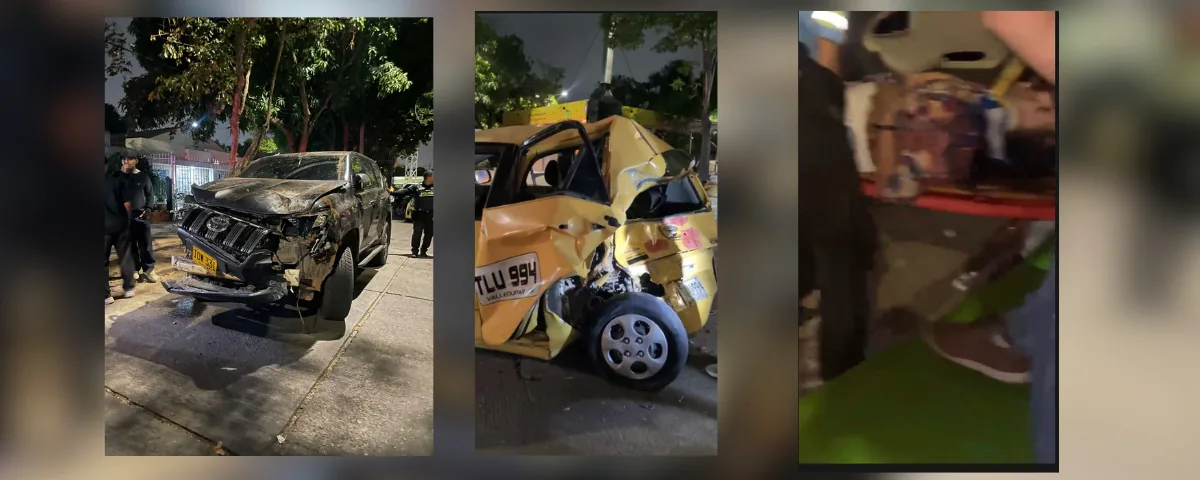 Camioneta chocó contra un taxi y una droguería en Valledupar