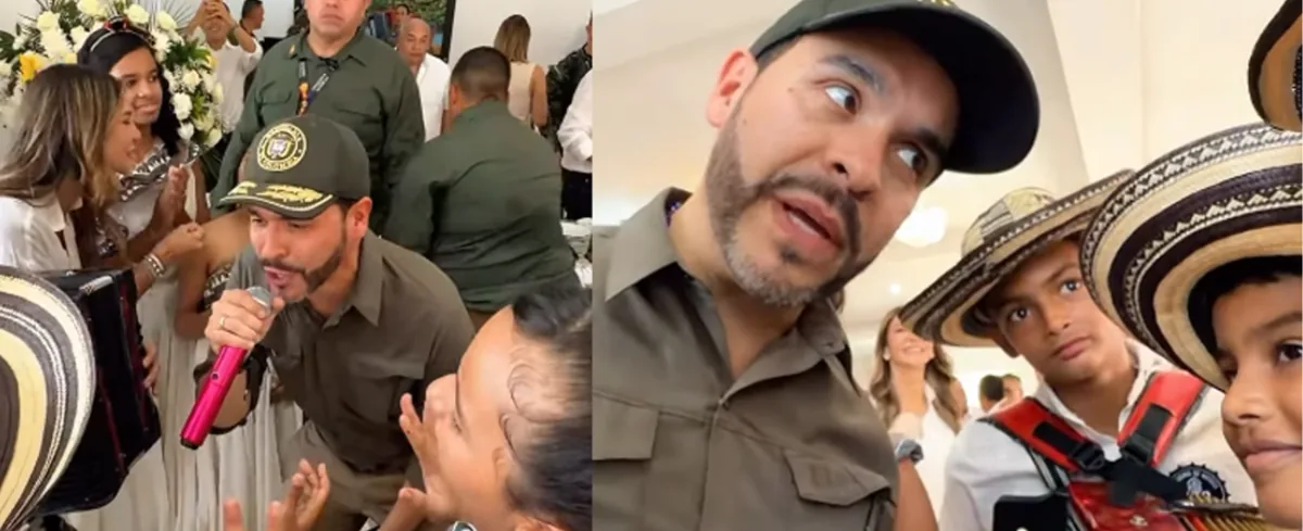 Abelardo de la Espriella y niños de un conjunto de vallenato.