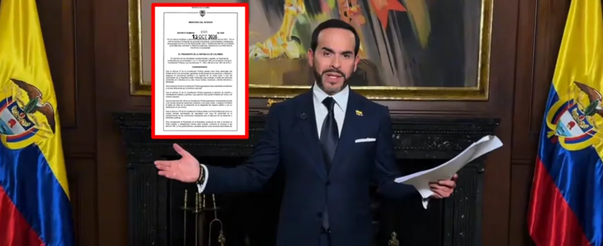 Abelardo d ela Espriella y decreto regula la protesta en Colombia.