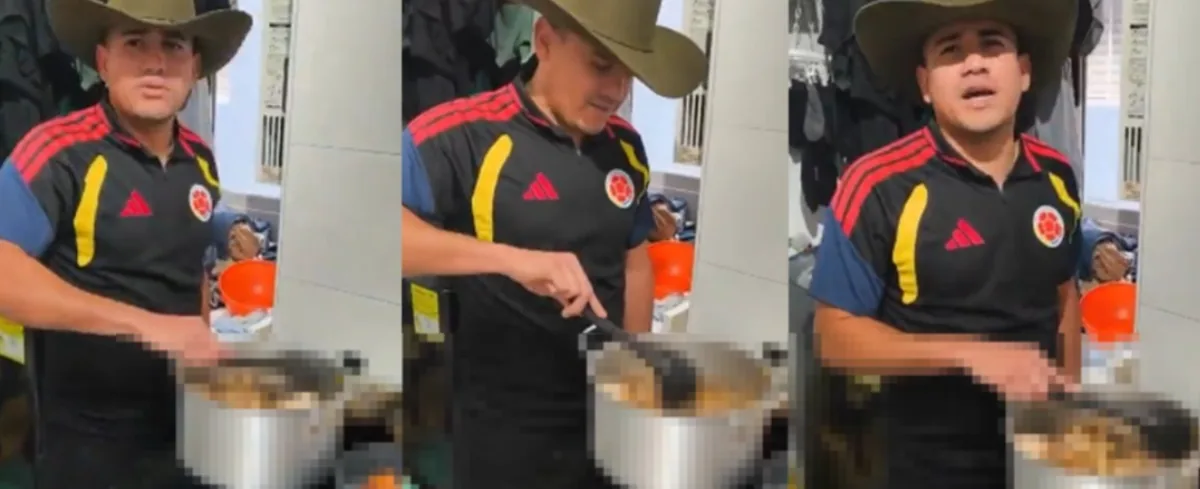 Exfuncionario del Gobierno cocinando armadillo.