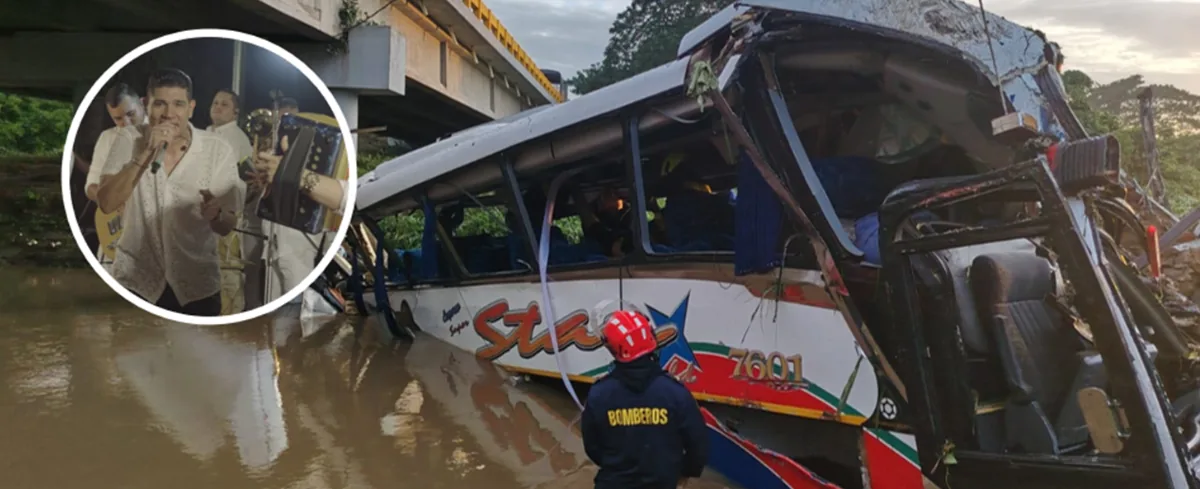 En imágenes: así quedó el bus de la agrupación de Kbeto Zuleta tras el fatal accidente en el puente Ariguaní