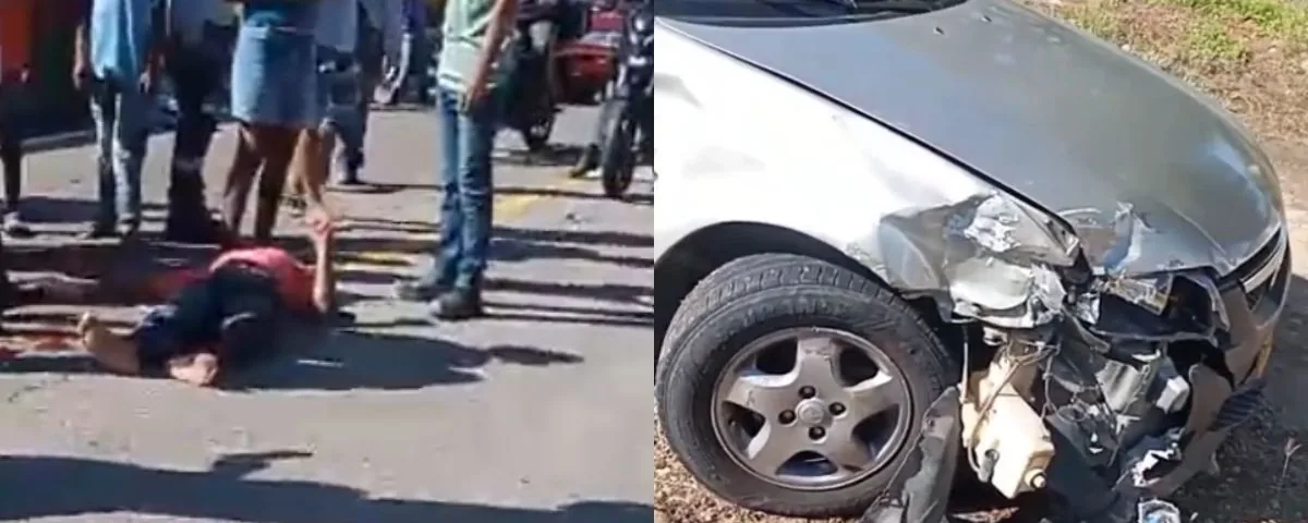 Choque entre carro y moto en la vía Valledupar-San Juan dejó dos heridos: uno está grave