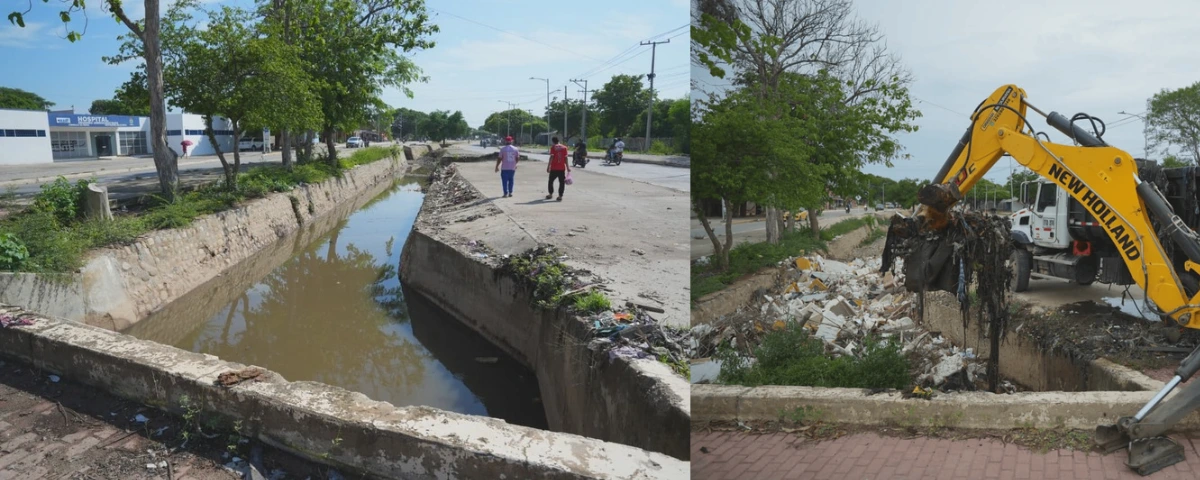 Así quedó el tramo de la acequia Las Mercedes tras la jornada en la que la Alcaldía reportó el retiro de más de 126 toneladas de desechos y material. Foto: Alcaldía de Valledupar.