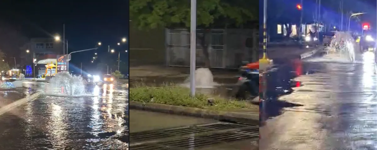 ¡Parecían fuentes! Tres alcantarillas de la avenida Simón Bolívarse rebosaron tras aguacero